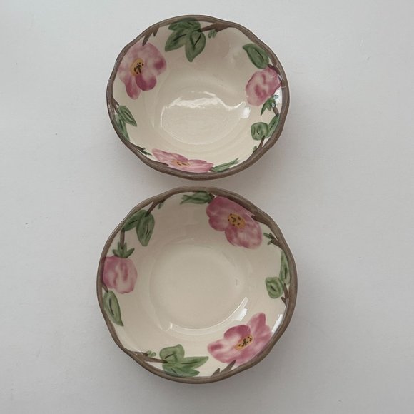 Vintage Franciscan Fruit Dessert Sauce Bowl Desert Rose England Backstamp Set 2 - Picture 2 of 9